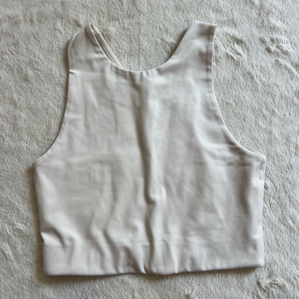 Girlfriend Collective Cream White Sleeveless Crop Tank